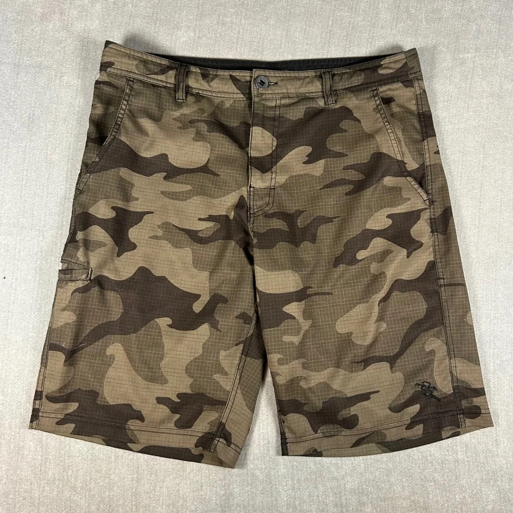 Dahui Hybrid Shorts Mens 34 Camo Ripstop Board Shorts Camouflage Cargo Surf